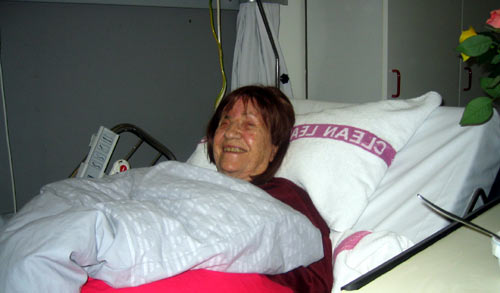 Margrit in het ziekenhuis